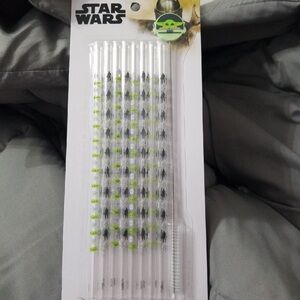 Star Wars Green Baby Yoda Reusable Straws